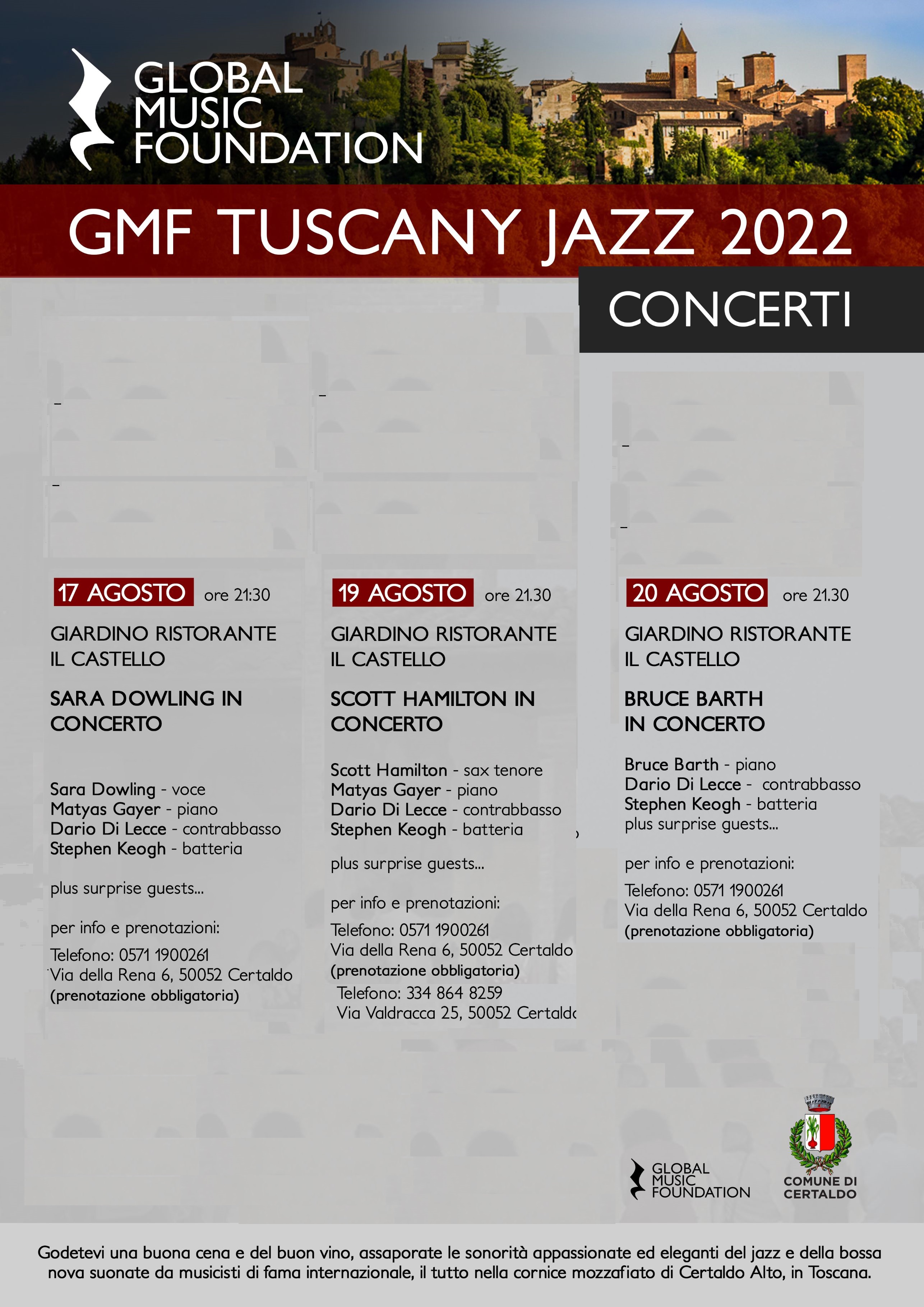 GMF Tuscany Jazz 2022 @ Ristorante Il Castello